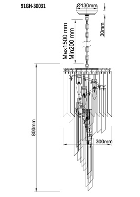 Люстра стеклянная 91GH-30031